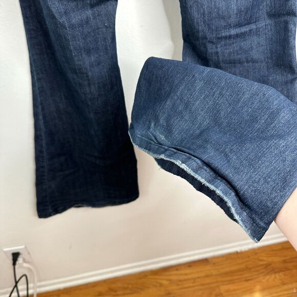 Vintage Z Cavaricci Dark Wash Low Rise Flare Front Tie Waist Jean Patch Pocket 7 - Picture 7 of 13